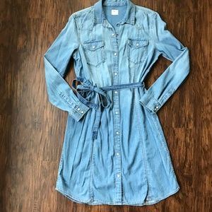 GAP jean long sleeve shirt dress Large